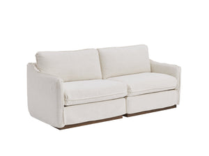 A.R.T. Furniture Alias Modular Sectional Sofa With Luxurious Slipcovers And Light Oak Frame For Chic Living Spaces White Slipcover In A Polyester,Linen Blend Fabric,In A Vanilla Coloration 761509-5302s32