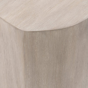 Bernhardt Bernhardt Weston Wire-Brushed Oak Side Table With Irregular Oval Top, Tawny Finish, Sculptural Accent 527127