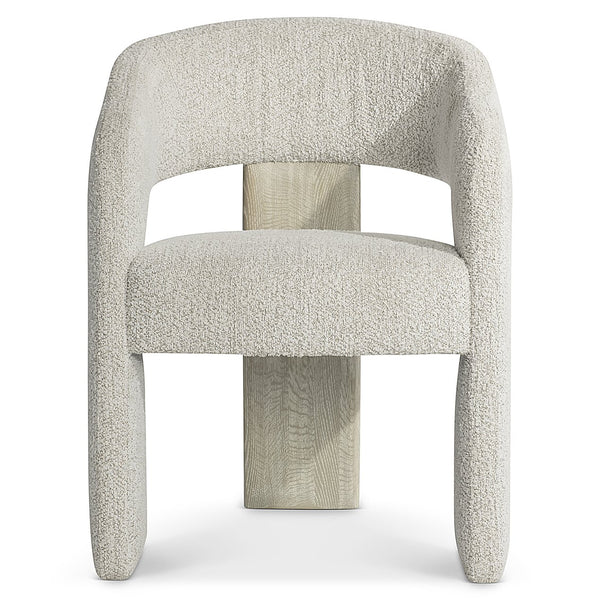 Bernhardt Bernhardt Open-Back Arcadia Arm Chair — Sculptural Clay Wood Back, Wire-Brushed Texture, Durable Fabric 334554