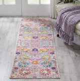 Nourison Passion PSN01 Machine Made Power-loomed No Border Indoor Only Bohemian Transitional Rug Silver, Pink and Grey 100% Polypropylene 99446387882