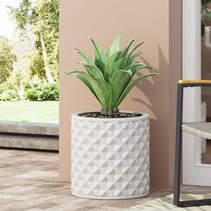 English Elm Mgo Concrete Cube Planter Handcrafted Stone Finish Outdoor Garden Terrace Display 73358.00