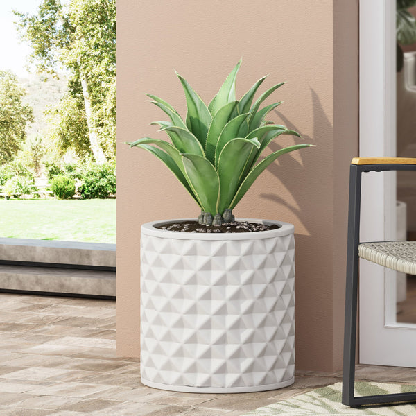 English Elm Mgo Concrete Cube Planter Handcrafted Stone Finish Outdoor Garden Terrace Display 73358.00