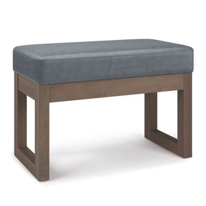 English Elm Milltown Versatile Stone Grey Ottoman Bench - Stylish Vegan Faux Leather Footstool For Any Room B136P159091