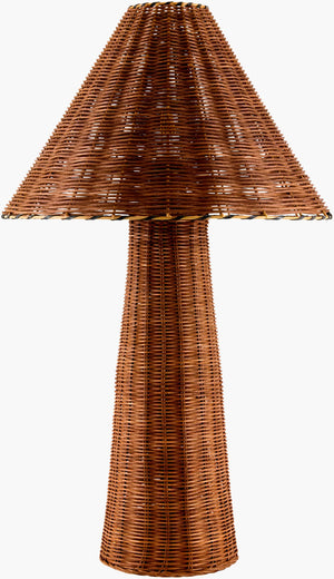 Livabliss Dunehaven Natural Rattan Woven Coastal Table Lamp with Organic Lattice Texture DNH-001