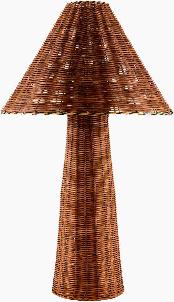 Livabliss Dunehaven Natural Rattan Woven Coastal Table Lamp with Organic Lattice Texture DNH-001