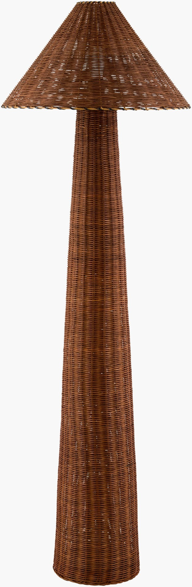 Livabliss Dunehaven Natural Rattan Arc Floor Lamp Woven Bohemian Coastal Living Room Accent DNH-002