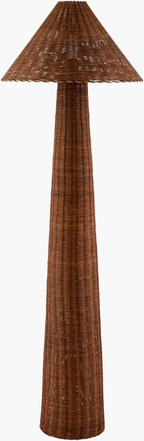 Livabliss Dunehaven Natural Rattan Arc Floor Lamp Woven Bohemian Coastal Living Room Accent DNH-002
