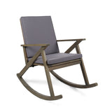 Christopher Knight Home® - Noble House - Gus Outdoor Acacia Wood Rocking Chair With Cushion