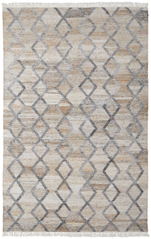 Feizy Rugs Beckett Eco-friendly Handwoven Pet Area Rug With Sophisticated Geometric Motifs For Elegant Spaces Gray,Ivory,Tan Pet 8900771fchltanc50