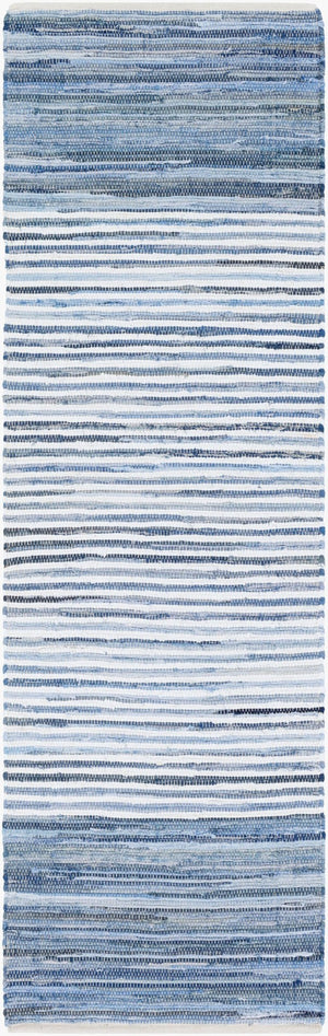 Livabliss Denim Flatweave Cotton Area Rug Hand Woven Cottage Style for Living Dining Rooms Navy, Blue 2'6" x 8' DNM1001-268