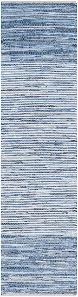 Livabliss Denim Flatweave Cotton Area Rug Hand Woven Cottage Style for Living Dining Rooms Navy, Blue 3' x 12' DNM1001-312