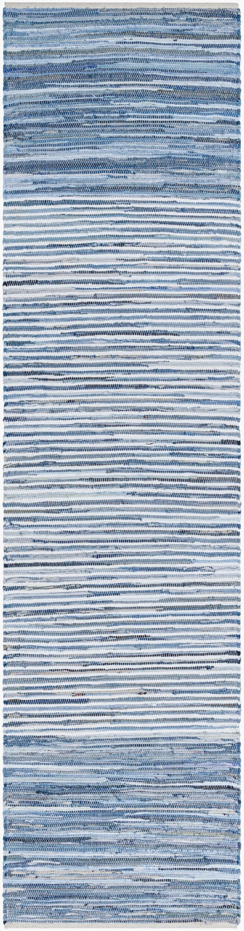 Livabliss Denim Flatweave Cotton Area Rug Hand Woven Cottage Style for Living Dining Rooms Navy, Blue 3' x 12' DNM1001-312