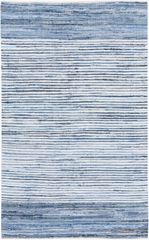 Livabliss Denim Flatweave Cotton Area Rug Hand Woven Cottage Style for Living Dining Rooms Navy, Blue 6' x 9' DNM1001-69