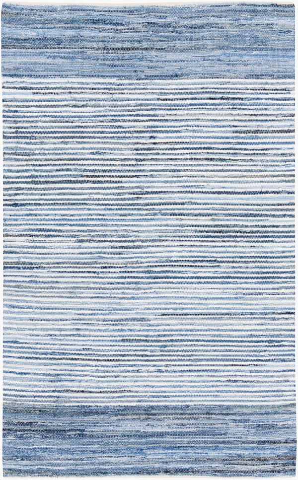 Livabliss Denim Flatweave Cotton Area Rug Hand Woven Cottage Style for Living Dining Rooms Navy, Blue 6' x 9' DNM1001-69