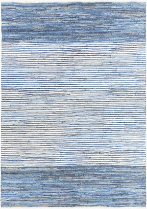 Livabliss Denim Flatweave Cotton Area Rug Hand Woven Cottage Style for Living Dining Rooms Navy, Blue 8' x 11' DNM1001-811