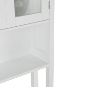 English Elm Acadian Space Saver Cabinet In Pure White - Stylish, Durable Storage For Narrow Spaces & Rooms B136P158500