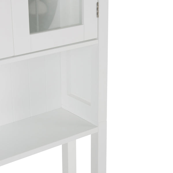 English Elm Acadian Space Saver Cabinet In Pure White - Stylish, Durable Storage For Narrow Spaces & Rooms B136P158500