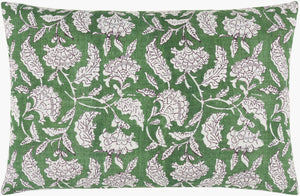 Surya Donna Accent Pillow – Stylish 14” X 22” Cotton Decor Piece For Versatile Home Ambiance Upgrade Medium Green Cotton,Cotton Dnn004-2214d