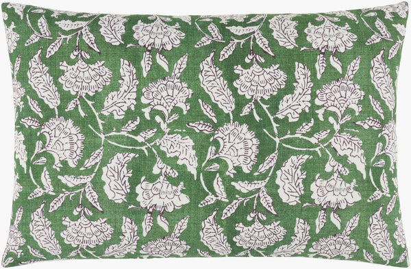 Surya Donna Accent Pillow – Stylish 14” X 22” Cotton Decor Piece For Versatile Home Ambiance Upgrade Medium Green Cotton,Cotton Dnn004-2214d