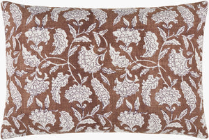 Surya Donna Accent Pillow – Stylish 14” X 22” Cotton Decor Piece For Versatile Home Ambiance Upgrade Brown Cotton,Cotton Dnn005-2214p