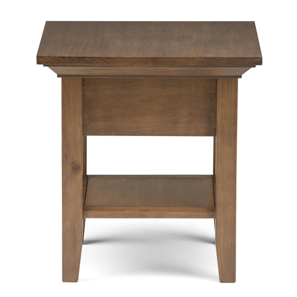 English Elm Redmond Rustic End Table - Charming Natural Aged Brown With Storage & Transitional Style Design B136P158101-GIGA