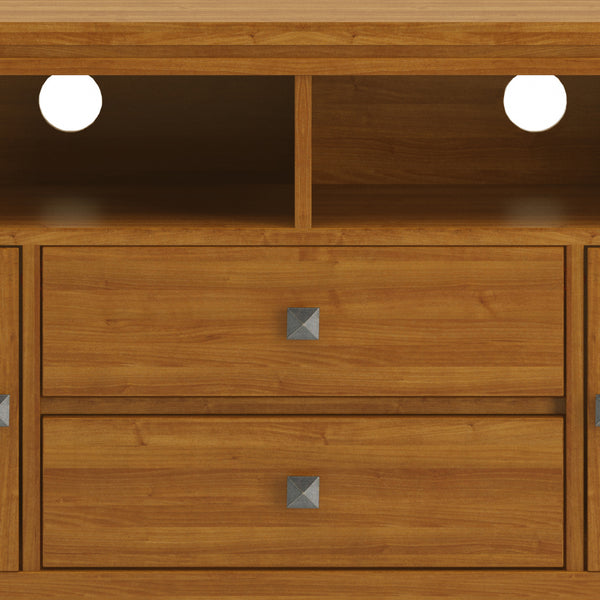 English Elm Cosmopolitan 72" Wide Tv Media Stand - Handcrafted Solid Wood In Light Golden Brown For Modern Living B136P158555