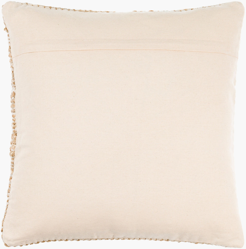 Surya Denpasar 18” X 18” Textured Jute & Cotton Accent Pillow – Perfect Cottage-style Home Decor Enhance Beige Jute,Cotton,Cotton Dnp001-2222d