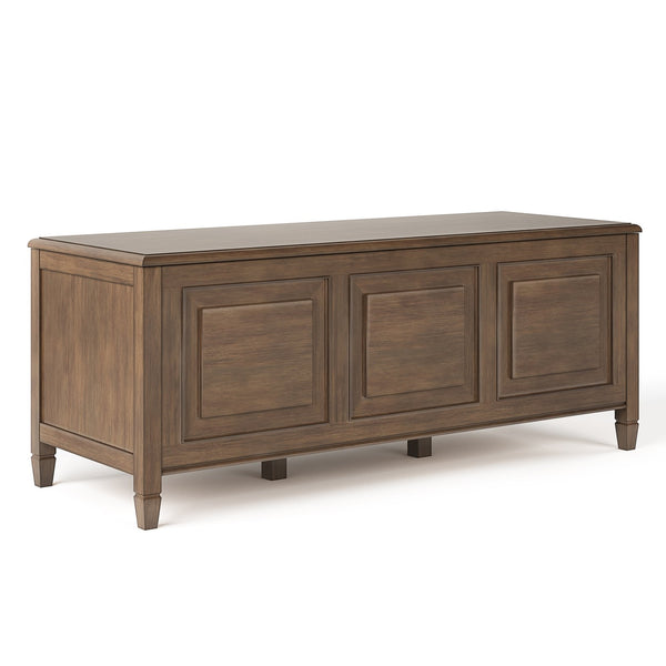 English Elm Connaught Storage Bench Trunk - Handcrafted Rustic Brown, Timeless Design & Ample Storage Solution B136P158537