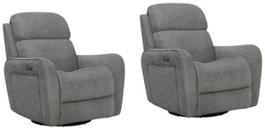 Parker Living Quest - Upgrade Charcoal Cordless Swivel Glider Recliner - Powered By Freemotion - Set of 2 Upgrade Charcoal MQUE#812GSPH-P25-2-UPCH Parker House