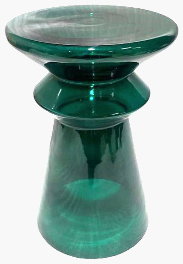 Surya Donora Minimalist Modern End Table – 20"H X 13"W Glass Accent For Stylish Living Room Decor Top, Green,Base, Green Glass,Glass Dnr002-181313