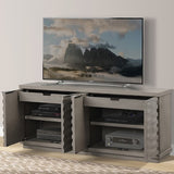 Parker House Pure Modern 76 In. Angled Door TV Console Moonstone Oak Solids / Oak Veneers PUR#76A