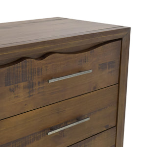 English Elm Steve Silver - Lofton Rustic Brown Dresser with Live Edge Top, Hammered Nickel Hardware, Smooth Metal Glides, Mocha Wood Finish (62.6" L) B081P157794