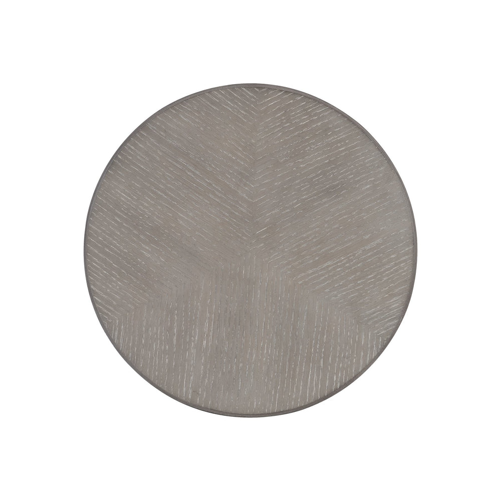 Bernhardt Bernhardt Gray Truffle Round Accent Table With Fancy-Face Top, Lower Shelf & Cabriole Legs 442112