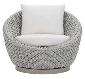 Bernhardt Bernhardt Marled Clay Savaii Outdoor Swivel Chair — Papasan-Inspired Rope Frame, Plush Cushioning - Made to Order O1402SB