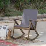 Christopher Knight Home® - Noble House - Gus Outdoor Acacia Wood Rocking Chair With Cushion