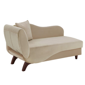 Homelegance By Top-Line Verbena Two-Tone Dark & Light Functional Chaise With 1 Pillow Beige Polyester