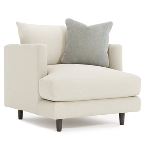 Bernhardt Bernhardt Colette Tuxedo Chair With Feather-Down T-Cushion, Exposed Wood Feet, Custom Upholstery Options - Made to Order P7422A