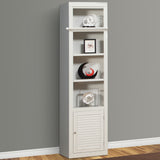 Boca Power Lift L Desk with Hutch File and Bookcase Cottage White BOC-6PC-LIFT-LDSK-H-F-BK Parker House