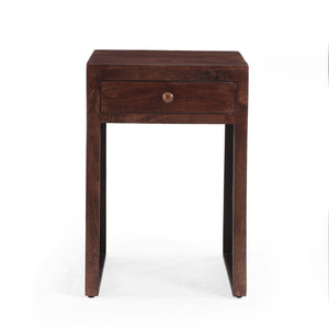 English Elm Christopher Knight Home® - End handcrafted traditional wood end table with carved detailing, mango-faux wood finish, drawer storage, 18"W 67337.00