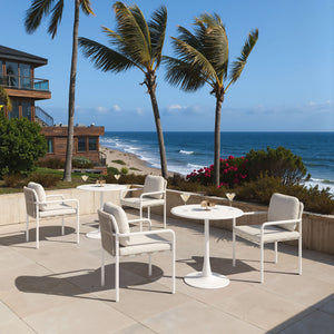 Zuo Modern Aite Dining Chair Set Of 2 - Stylish Beige Outdoor Seating For Patios And Decks, Modern Design Beige 100% Olefin,Aluminum 704121-zuo-modern