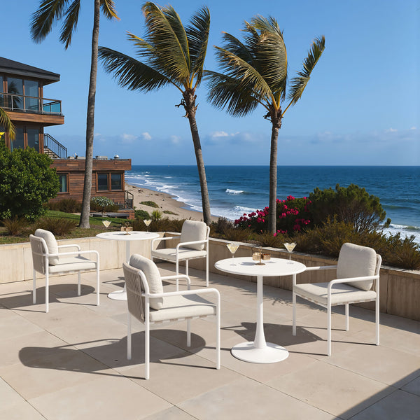 Zuo Modern Aite Dining Chair Set Of 2 - Stylish Beige Outdoor Seating For Patios And Decks, Modern Design Beige 100% Olefin,Aluminum 704121-zuo-modern