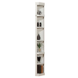 Boca 6 Piece Library Wall with Corner Bookcases Cottage White BOC-6PC-LIB-RNDWALL Parker House