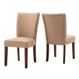 Homelegance By Top-Line Harmonn Linen Parsons Dining Chairs (Set of 2) Beige Rubberwood