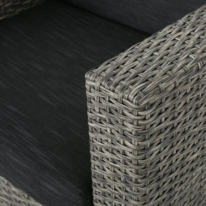 English Elm Puerta Outdoor Club Chair Woven Faux Rattan Iron Frame All Weather Patio Lounge 52979.00MBK