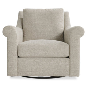 Bernhardt Bernhardt Keirnan Swivel Chair — Made-To-Order Fabric, Rolled Arms, Knife-Edge Cushions, 360° Base Durability P4362SA