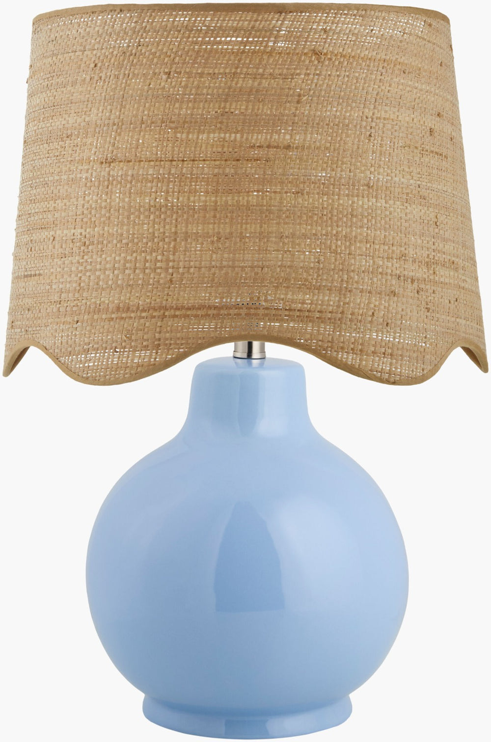 Livabliss Doheny Ceramic Base Table Lamp with Woven Rattan Shade for Coastal Boho Rooms DOH-013