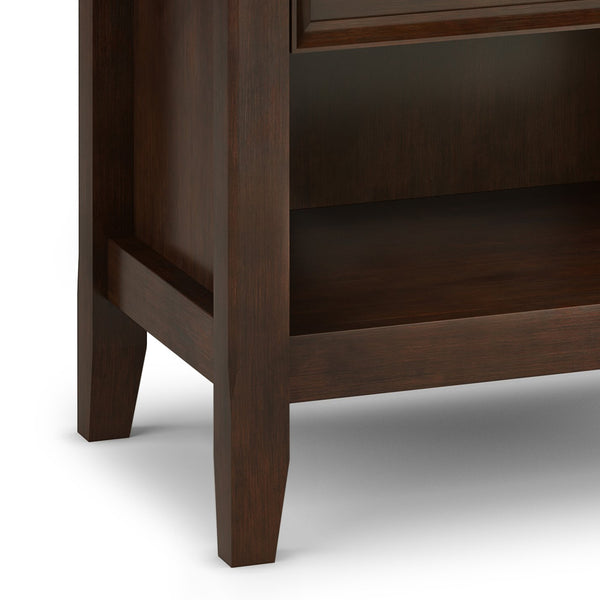 English Elm Amherst Bedside Table - Handcrafted Solid Wood In Rich Russet Brown With Spacious Storage Drawers B136P158370