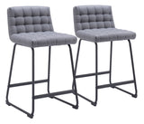 Pago Counter Stool - Set of 2 Gray 110071 Zuo Modern