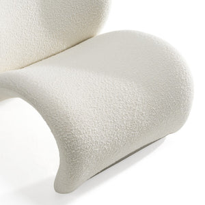 VIG Furniture Donovan Curved White Accent Chair With Chrome Base, Cushioned Support, Modern Minimalist Seating — Stylish Statement Piece VGOD-ZW-21106-W