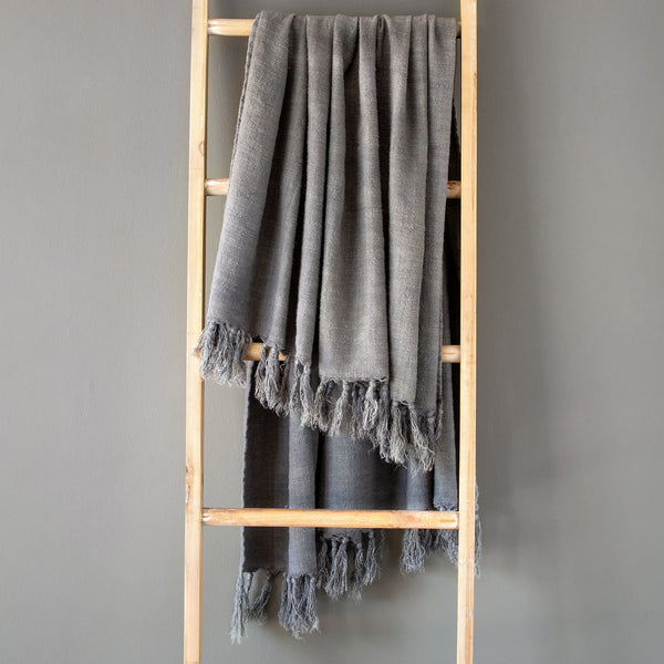 Washed Linen Throw, Grey EXN00429 Park Hill